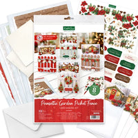 Katy Sue - 3D Die-Cut Decoupage - Poinsettia Garden Picket Fence Card Making Kit