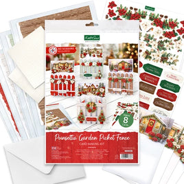Katy Sue - 3D Die-Cut Decoupage - Poinsettia Garden Picket Fence Card Making Kit