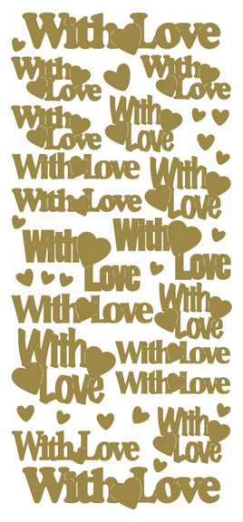 Peel-Off Stickers - "With Love" large 1705