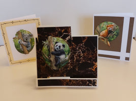 Craft Along Card Kit - Panda on Ladder Card (set of 3 card kits)