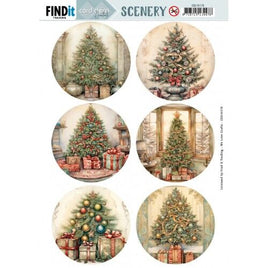 Push Out Scenery - Card Deco Essentials - Christmas Tree Round