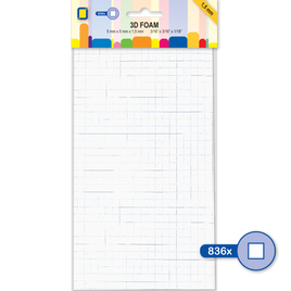 Adhesive - 3D Foam square XL 5mm x 5mm x 1,5 mm thick 846 pcs