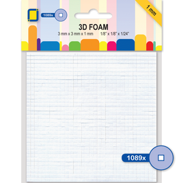 Adhesive - 3D Foam Mini square 3mm x 3mm x 1 mm thick 1089pcs