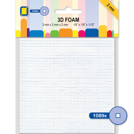 Adhesive - 3D Foam Mini square 3mm x 3mm x 2 mm thick 1089pcs