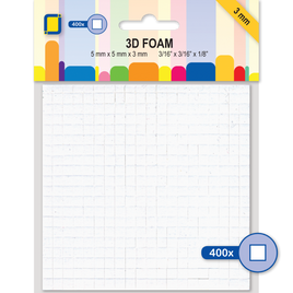 Adhesive - 3D Foam dots square 5mm x 5mm x 3mm thick (400)