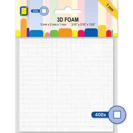 Adhesive - 3D Foam dots square 5mm x 5mm x 1mm thick (400)