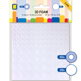Adhesive - 3D Foam dots round 2mm thick