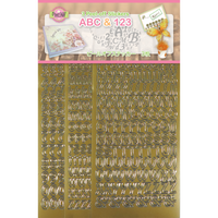 
              JeJe - ABC & 123 Peel off stickers set 1, Gold 3 sheets
            