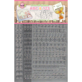JeJe - ABC & 123 Peel off stickers set 1, Silver 3 sheets