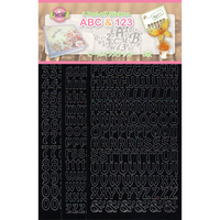
              JeJe - ABC & 123 Peel off stickers set 1, Black 3 sheets
            