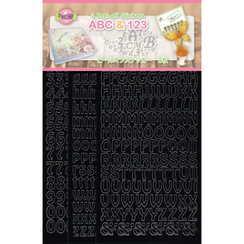 JeJe - ABC & 123 Peel off stickers set 1, Black 3 sheets