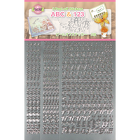 
              JeJe - ABC & 123 Peel off stickers set 2, Silver 3 sheets
            