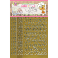 
              JeJe - ABC & 123 Peel off stickers set 3, Gold, 3 sheets
            