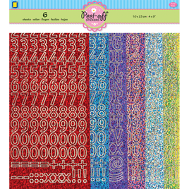 Peel-Off Stickers - 6-pack peel-off sticker set 1 2 3 Diamond