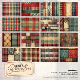 Paperpack - Berries Beauties - Vintage Tartan - A4 pkt 16 sheets