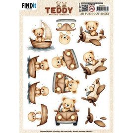 3D Push out Sheet - Berries Beauties - Teddy - Transport