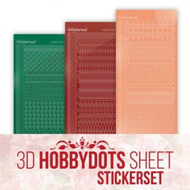 Sticker set 3D Hobbydots Sheet - Berries Beauties - Red Roses