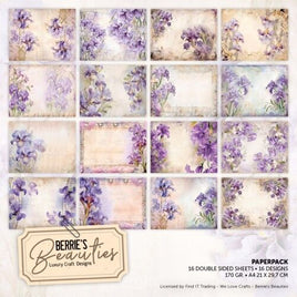 Paperpack - Berries Beauties - Purple Iris - A4 pkt 16 sheets