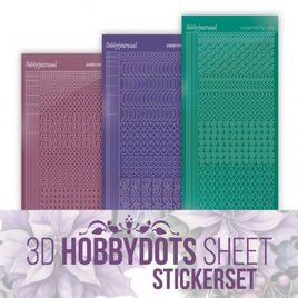 3D Hobbydots Sticker Sheet - Berries Beauties - Pastel Purple Christmas
