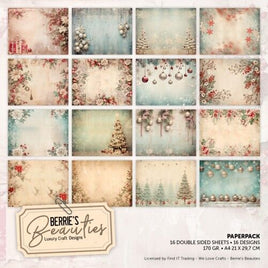 Paperpack - Berries Beauties - Shabby Chic Christmas - A4 pkt 16 sheets
