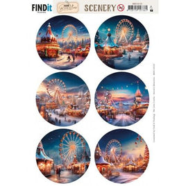 Scenery Push Out - Berries Beauties - Snowy Winter Carnival - Round