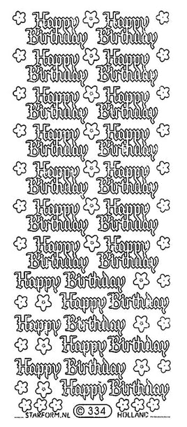 Peel-Off Stickers - Happy Birthday (334)