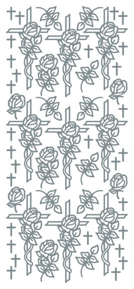 Peel-Off Stickers - Cross Roses