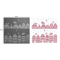 Vaessen Creative • 3D Embossing Folder & Stencil Over the Rooftops 5.9x5.9″