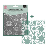 Nellie's Choice - 3D Embossing Folder + Stencil Christmas Rose 5.9x5.9"