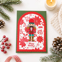 Nellie's Choice - 3D Embossing Folder + Stencil Christmas Rose 5.9x5.9"