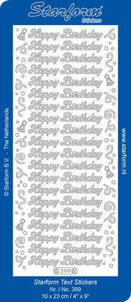Peel-Off Stickers - Happy Birthday (399)