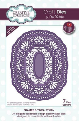 Creative Expressions -  Craft Dies By Sue Wilson - FRAMES & TAGS - VIVIAN