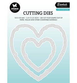 Studio Light - Essentials - Cutting Die - Torn Edge Cardshape-Heart