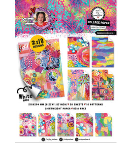 ABM - Art by Marlene - A4 Collage Paper Pad Handpainted papers