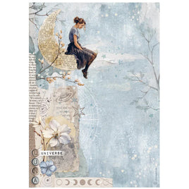 STAMPERIA - Secret Diary Moon - A4 Rice Paper Packed