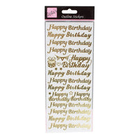 
              Outline Stickers - Happy Birthday - Silver On White ANITA'S
            