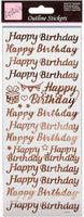 
              Outline Stickers - Happy Birthday - Silver On White ANITA'S
            