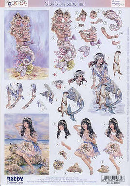 Reddy Creative Cards- 3D die-cuts - Mermaids Tide 3- Christine Haworth