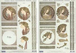 3D - Die Cut - Apphanso Mucha Ivy & Laure 2 sheets