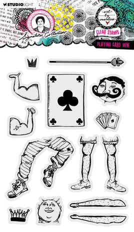 Studio Light Clear Stamp - Art by Marlene - Signature Collection - Playing Card Men