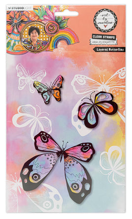 ABM - Art by Marlene Clear Stamp - nr. 779 Layered Butterflies