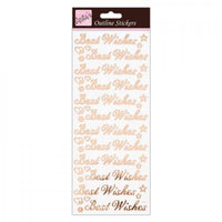 
              Outline Stickers -  Best Wishes - Rose Gold On White
            