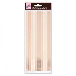 Outline Stickers -  Straight Line Borders - Rose Gold On White ANITA"S