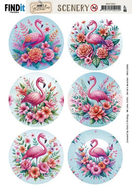 Scenery Push out - Berries Beauties - Flamingo - Round