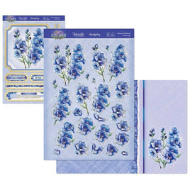 Hunkydory - 3D Die-cut -In Full Bloom Deco - Large Set - Delicate Delphinium