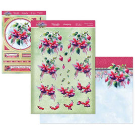 Hunkydory - 3D Die-cut -In Full Bloom Deco - Large Set -Fabulous Fuchsias