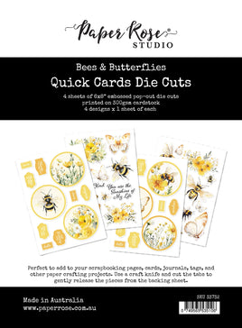 Paper Rose - Bees & Butterflies 6x8" Quick Cards Die Cuts 33732