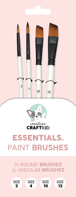 Craft Lab - Brushes Set Of 4 Essentials - 4 Brushes