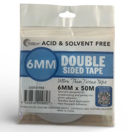 Adhesive - Double Sided Tape -  6mm wide x 50mt