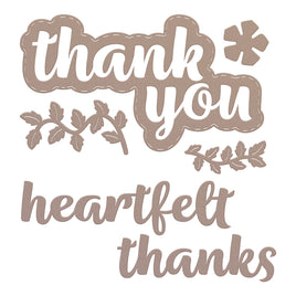 Couture Creations - Cutting Die - Homely Florals - Thank You Sentiment (7pc)